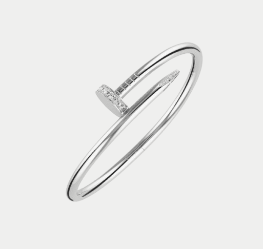 Nail Bracelet Silver Bangle With Zircon Inlaid - Seven Gates