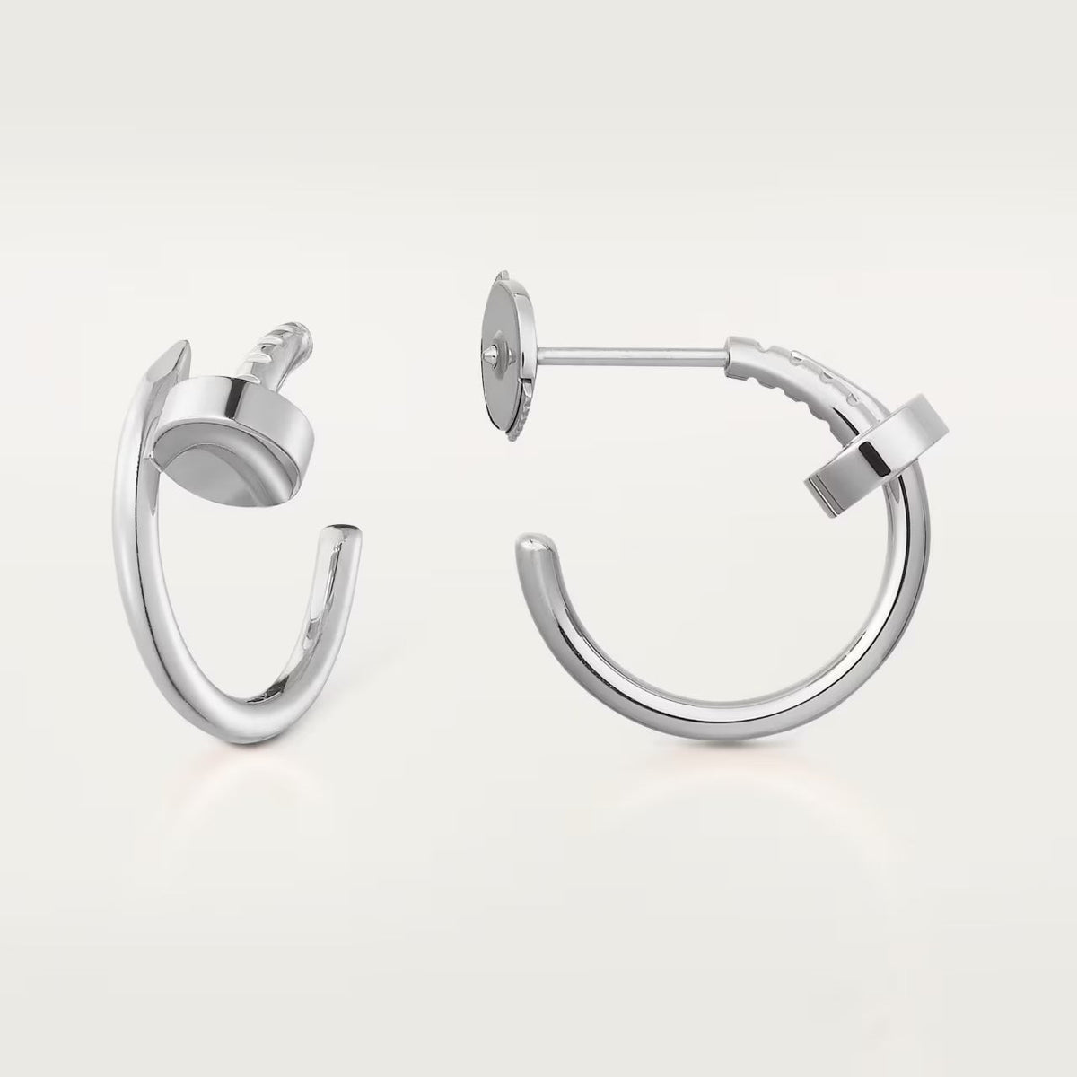 Nail Hoop Earrings In Silver - Seven Gates