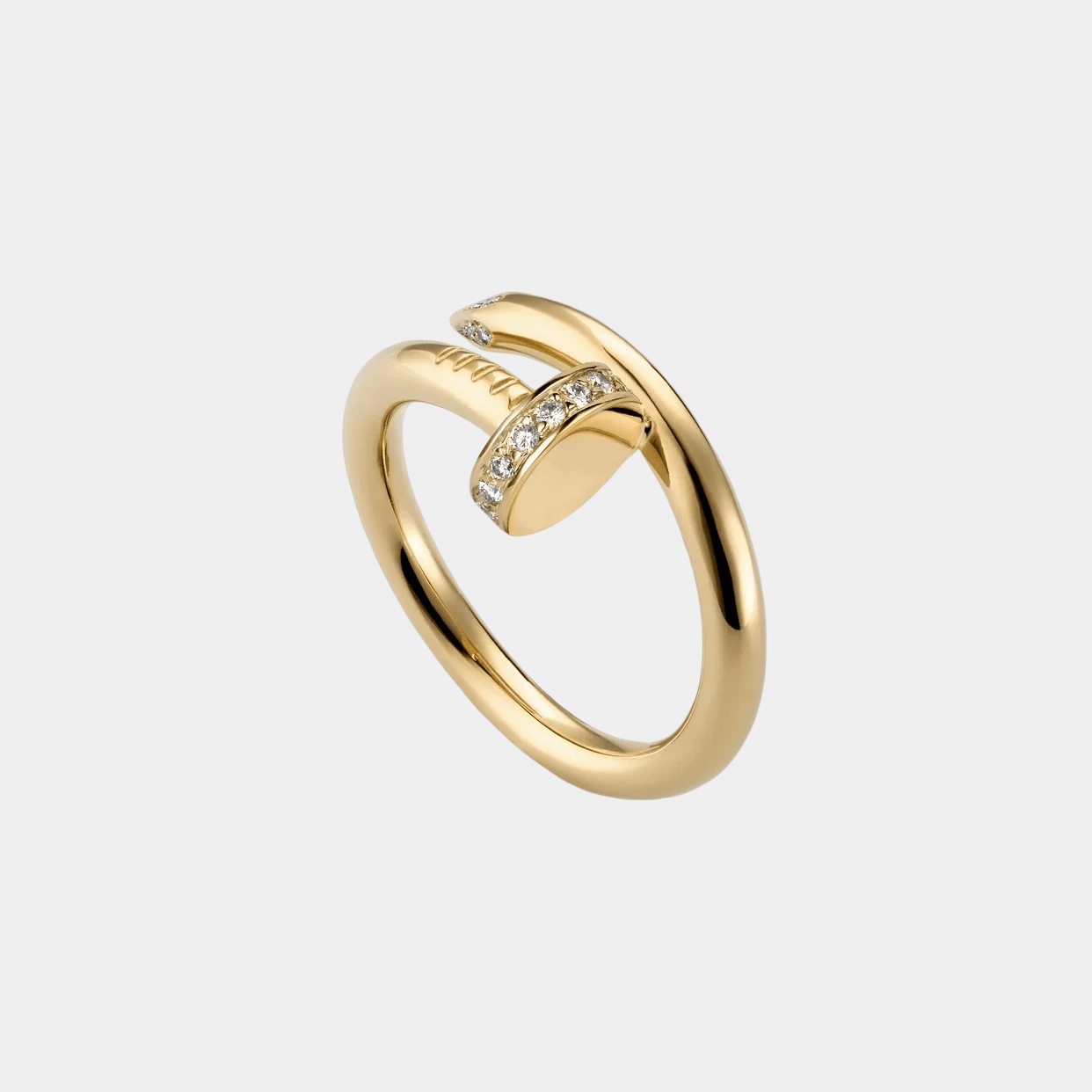 Nail Ring With Diamonds Statement Piece 18k Gold - Seven Gates