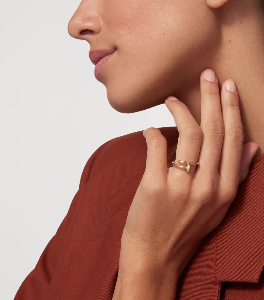 Nail Ring With Diamonds Statement Piece 18k Gold - Seven Gates