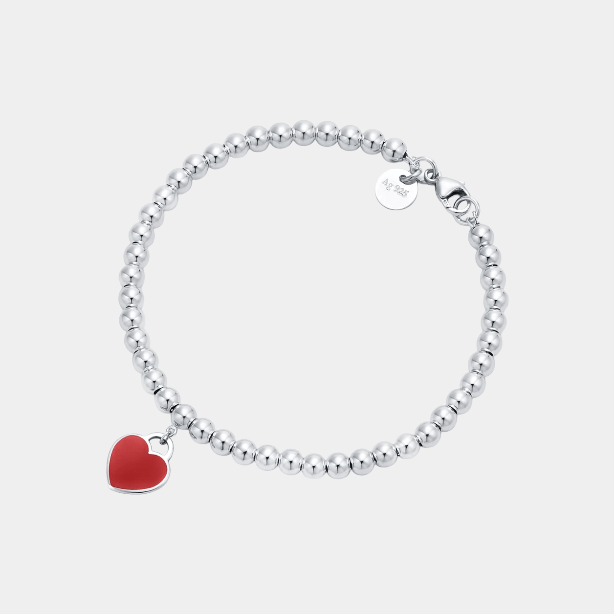 Red Heart Bracelet in Silver - Seven Gates