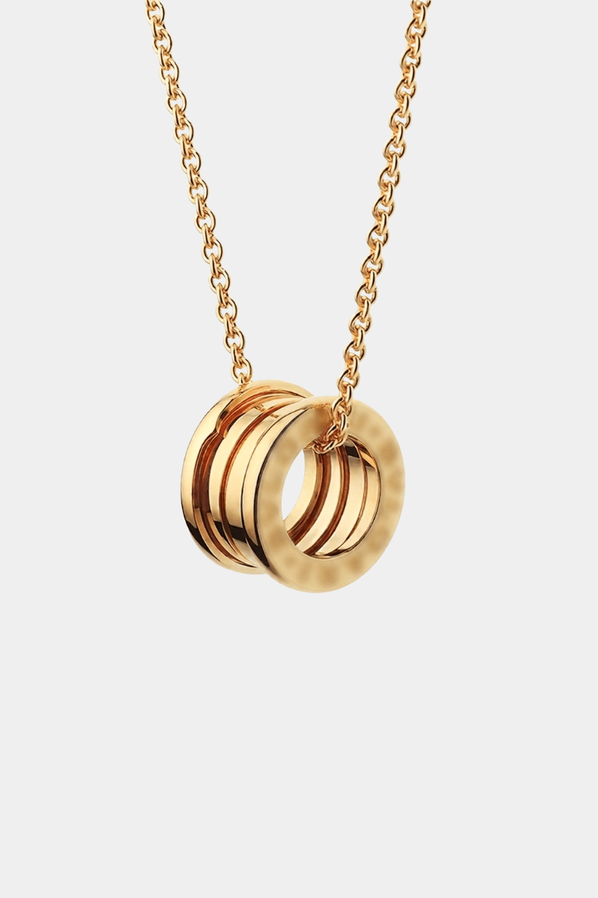 Ring Necklace Round Cut 18k Gold - Seven Gates