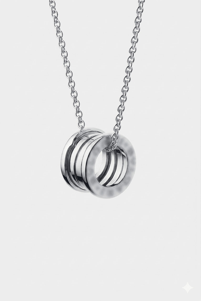 Ring Necklace Round Cut In Silver - Seven Gates