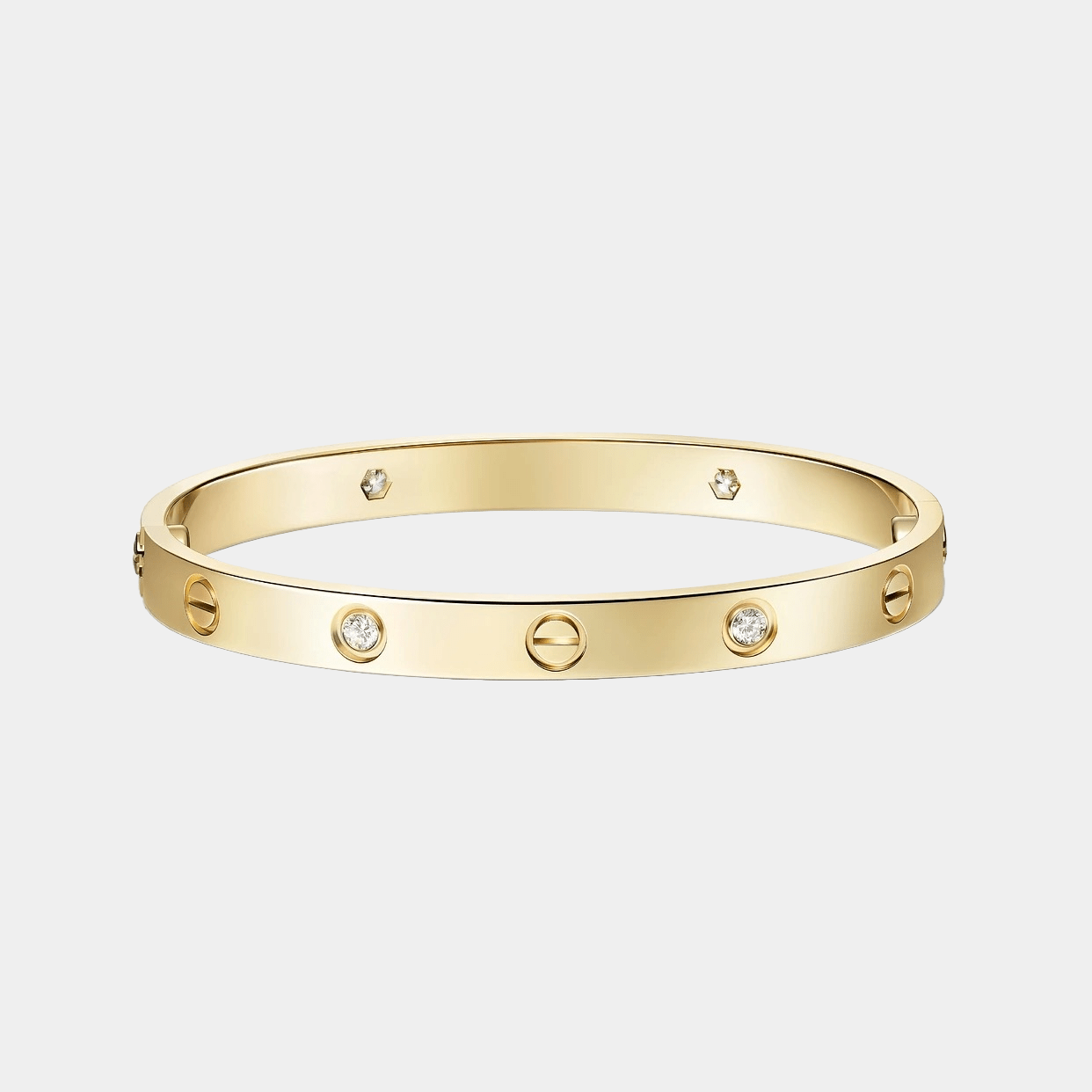 18k Gold Zircon Love Bracelet | Cartier Inspiration Design