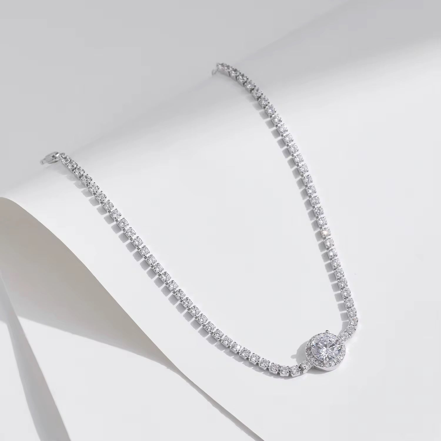 Sparkling Halo Tennis Bracelet S925 Sterling Silver - Seven Gates