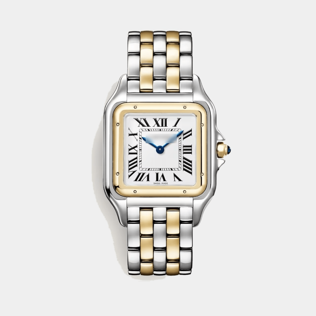 Square Dial Women Watch Roman Numeral Panther Quartz Time Piece 18k Gold - Seven Gates