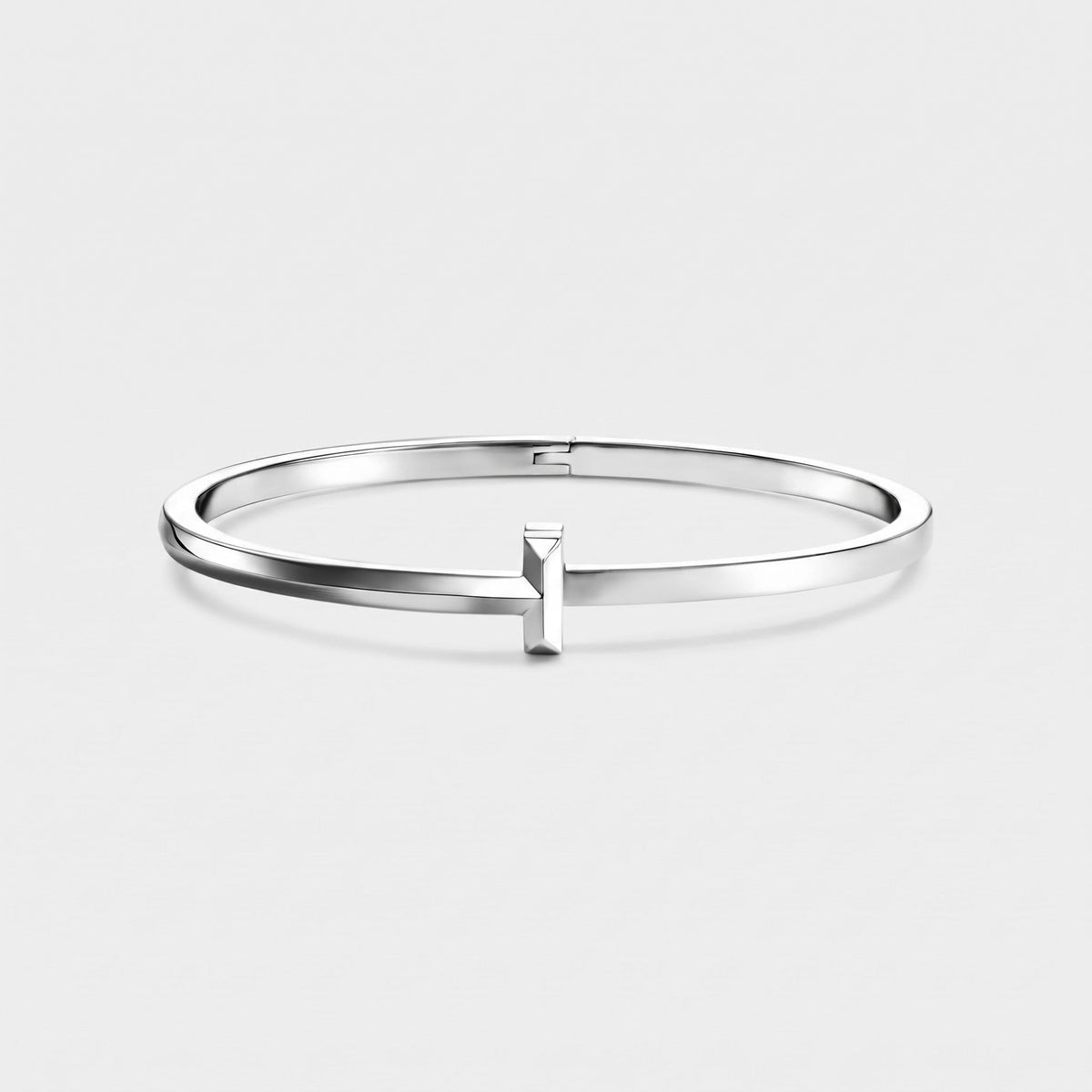 T Bangle Bracelet In Silver - Seven Gates