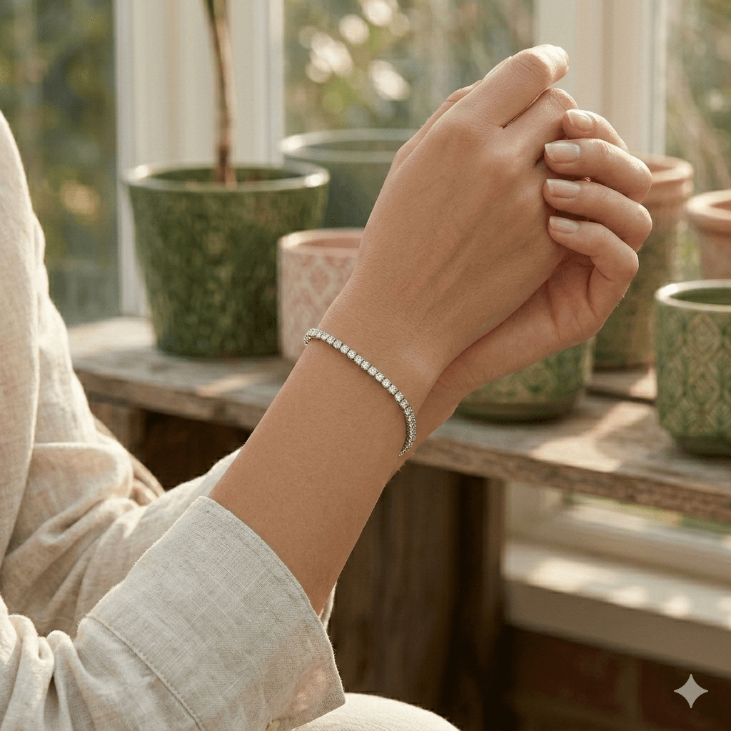 Tennis Diamond Silver Bracelet - Seven Gates