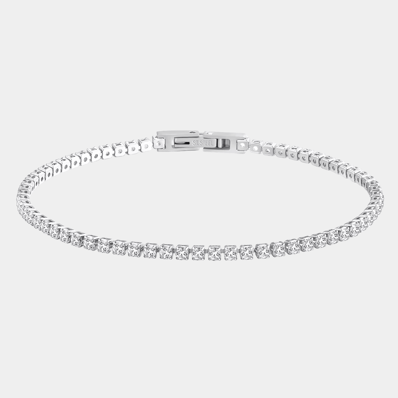 Classic Silver Tennis Bracelet | 925 Sterling Pavé Stones