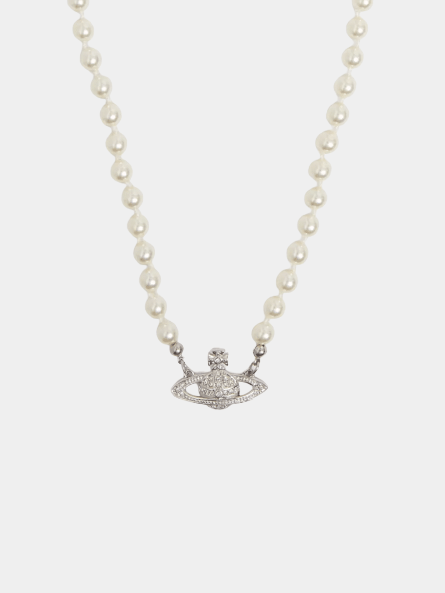 Vivienne Pearl Necklace Saturn Diamond Pendent - Seven Gates