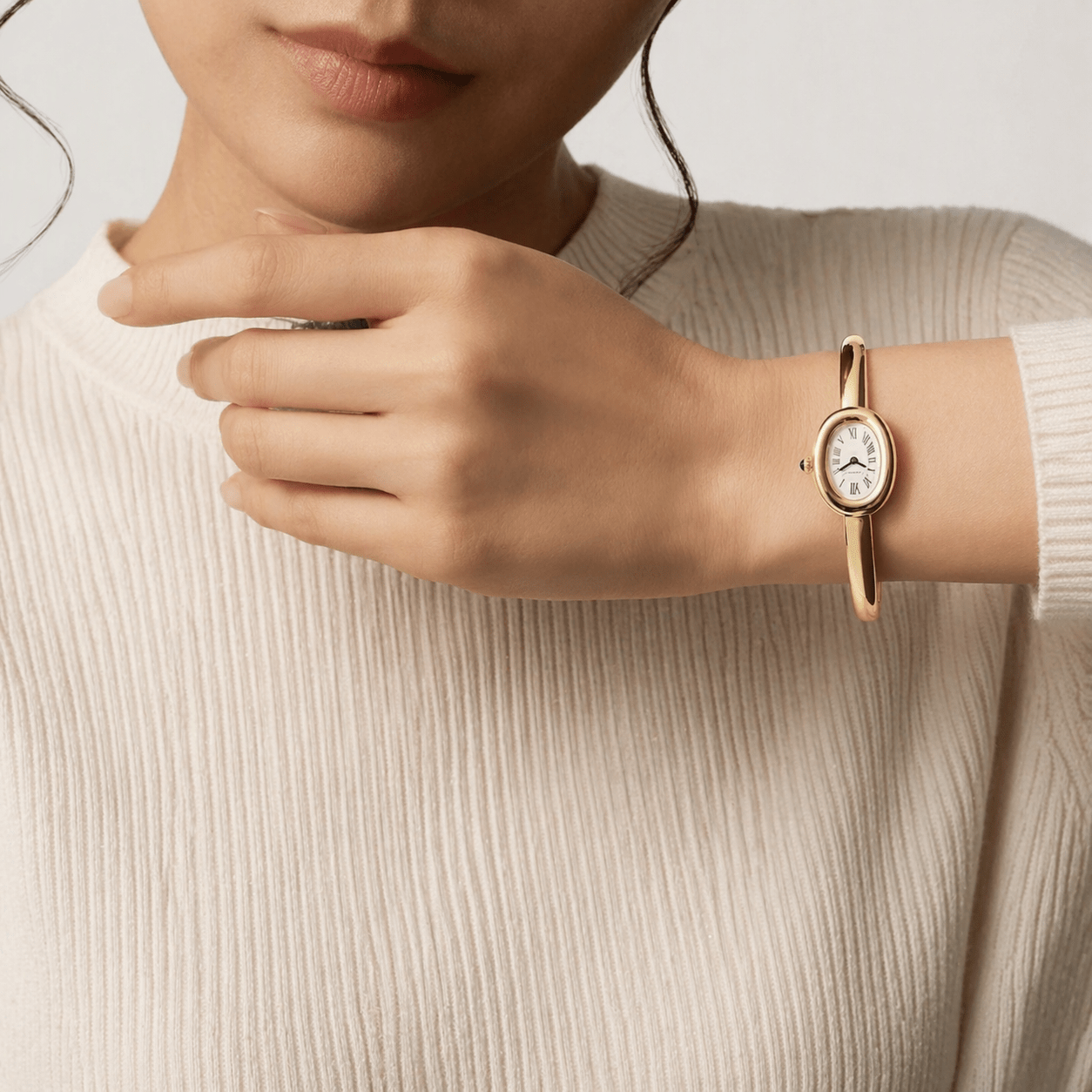 Women Bangle Watch Quartz Movement 18k Gold - Seven Gates
